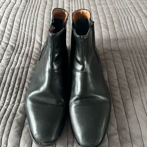 Spring Men's Black Leather Chelsea Boots